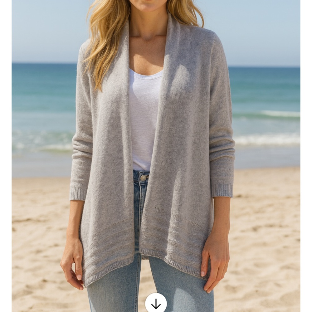 Eileen Fisher organic cotton gray cardigan sz M pristine cond price firm!